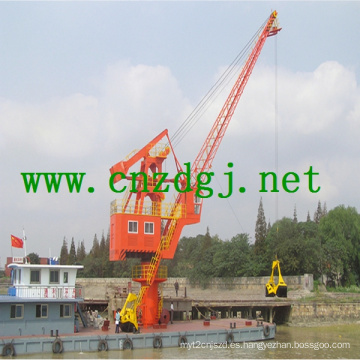 Grúa hidráulica de barco flotante con pinza